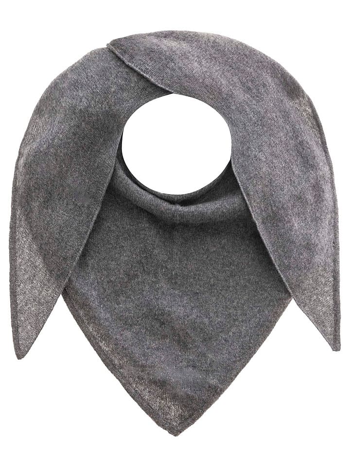 Zwillingsherz Kaschmir-Dreieckstuch in Anthrazit - (L)174 x (B)70 cm - onesize