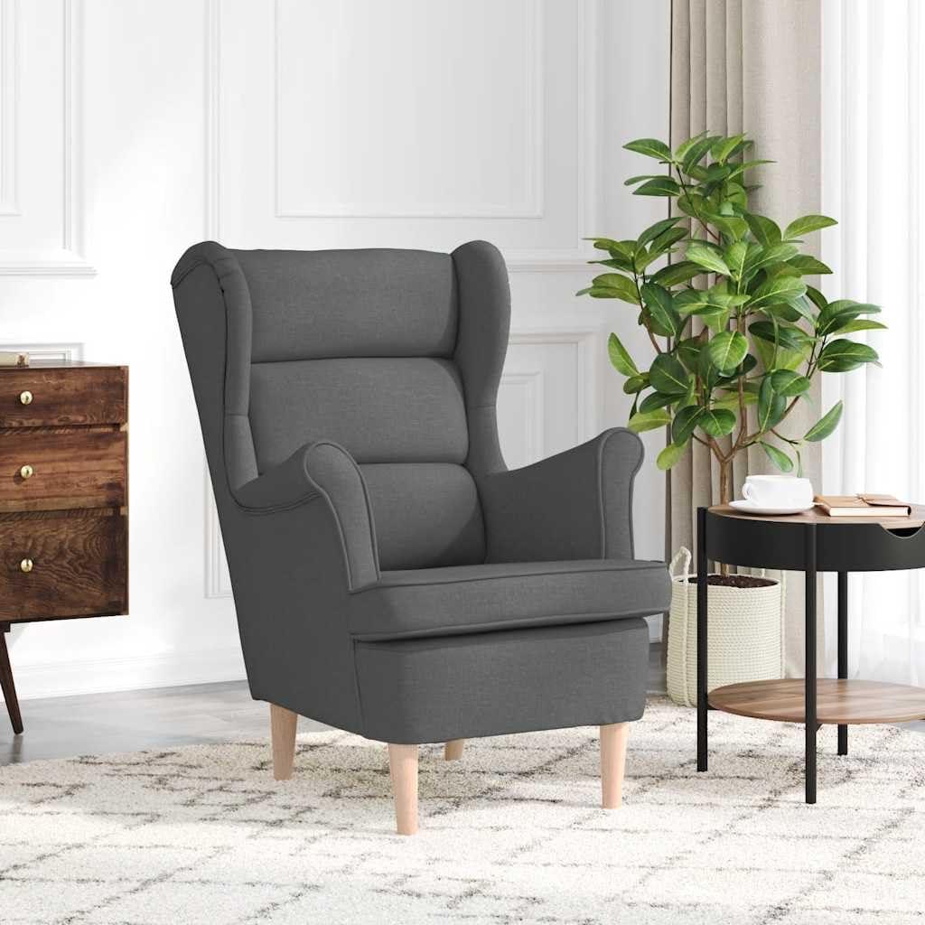 Dunkelgrauer Sessel aus Stoff, 74 x 84 x 100 cm, Möbel und Stühle