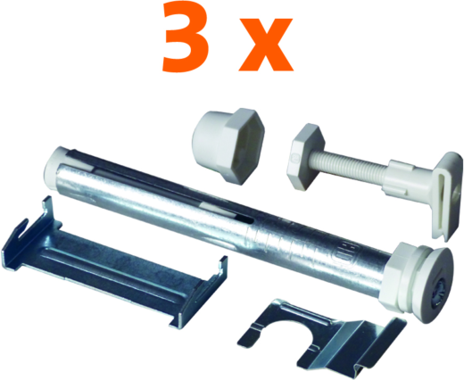 Purmo Bohrkonsolenset AZ03FT004000N83 3er für Laschen-HK 160mm