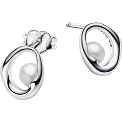 Pandora 293295C01 Damenohrringe Oval mit Perle Silber