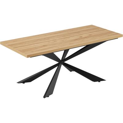 Esstisch OTTO HOME "Cusey", beige (naturfarben, schwarz, natur), B:180cm H:75cm T:90cm, Tische, Esstisch, Melaminbeschichtung mit naturgetreuer Holzmaserung, verschiedene Maße