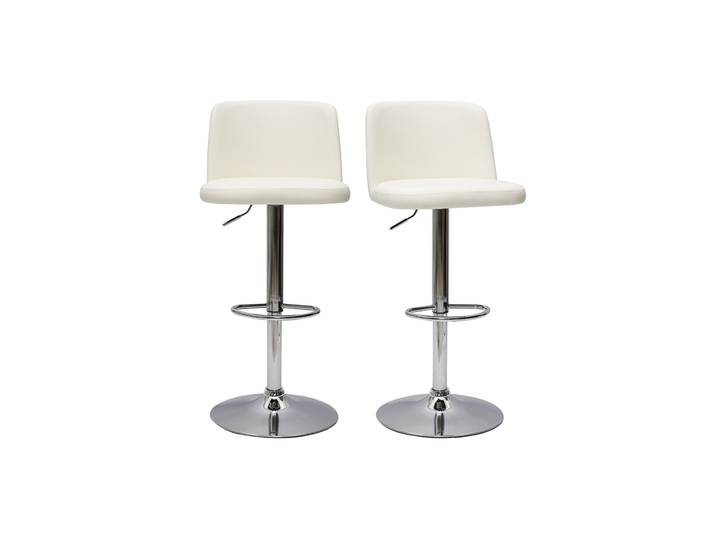 Tabourets de bar design réglables blancs (lot de 2) MONTI