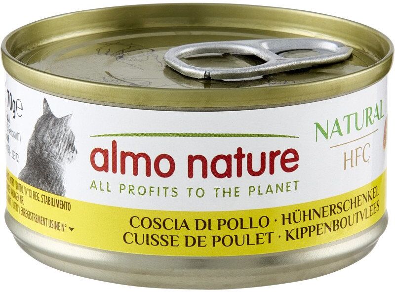 Almo Nature HFC Natural Cat Coscia di Pollo 70 g Alimento Umido per Gatti Adulti