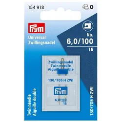 Prym Doppelnadel "Universal", Stärke: 100, Nadelabstand: 6,0 mm
