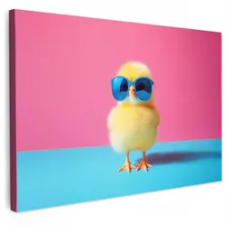 LEINWANDBILD Chick - Sonnenbrille - Blau Groß 140x90 cm