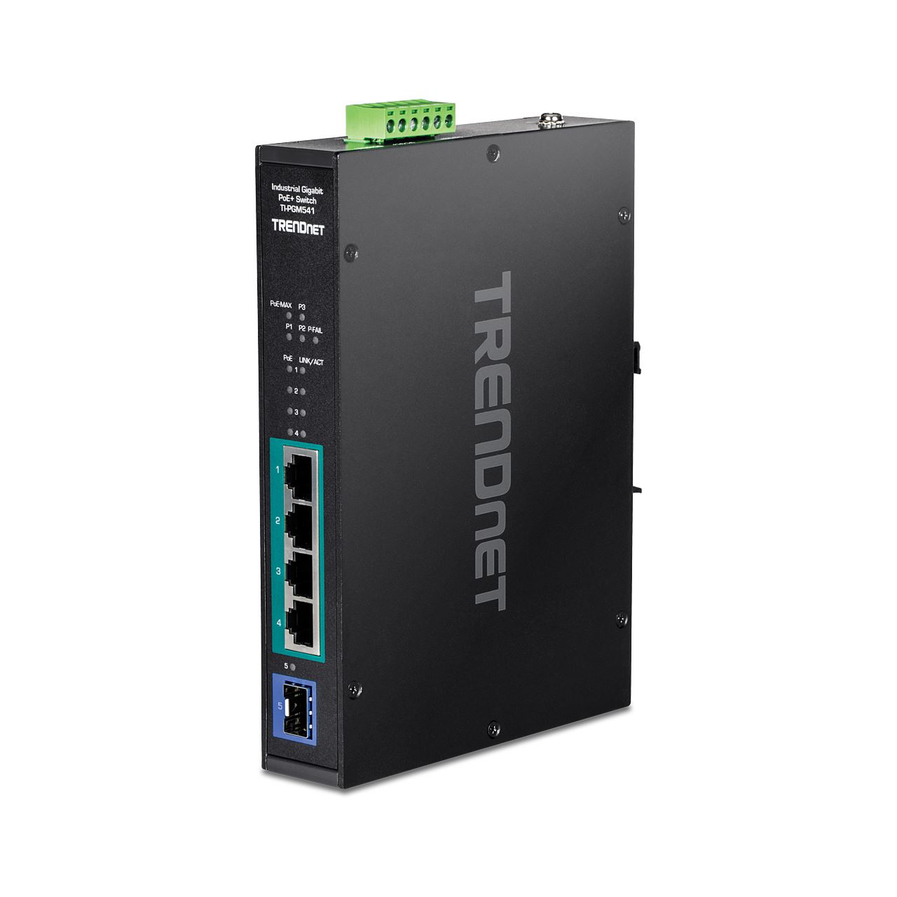 TrendNet 5-port Indust. Gbit PoE+ DIN-Rail Switch -20/+65°C