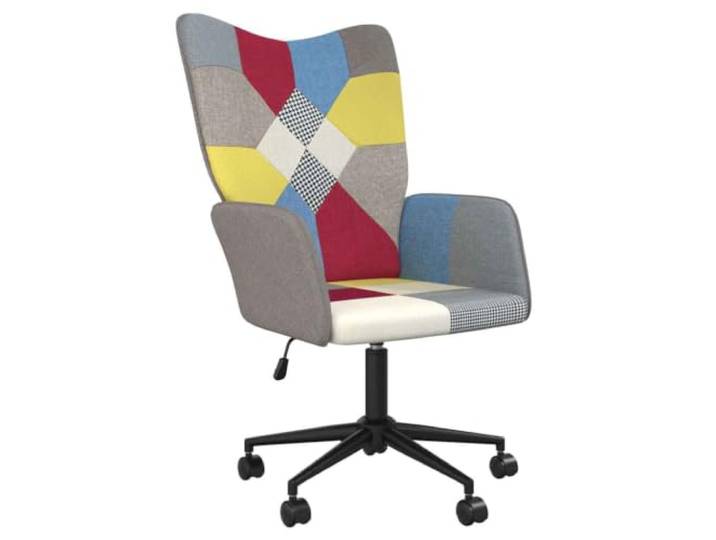 GHVBNMF Bürostuhl Patchwork Relaxsessel Höhenverstellbar Drehsessel Bunter Drehsessel mit Rollen für Arbeitszimmer und Wohnzimmer, weich gepolstert mit stabilem Stahlgestell.