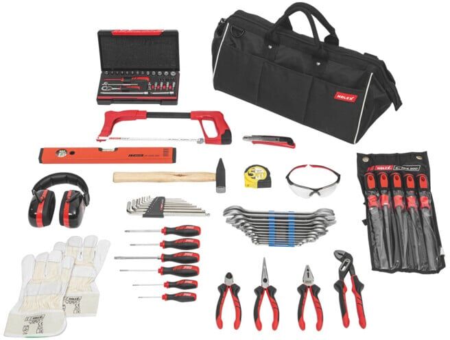 HOLEX Jeu de 74 outils de fixation dans une sacoche à outils, Nombre de pièces : 74 (686020 74)