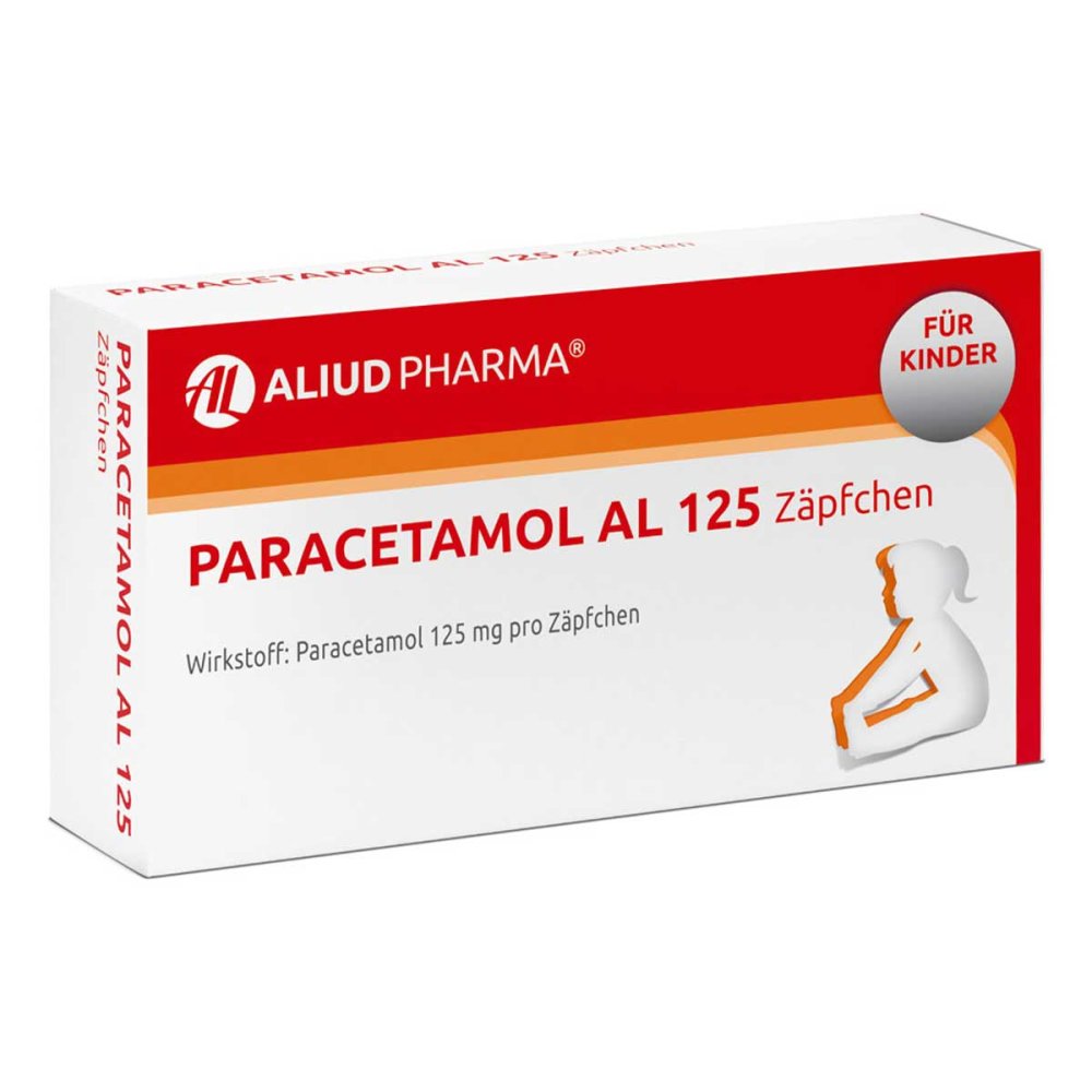 ALIUD Pharma GmbH Paracetamol AL 125 Zäpfchen bei akuten Schmerzen und Fieber 03295065