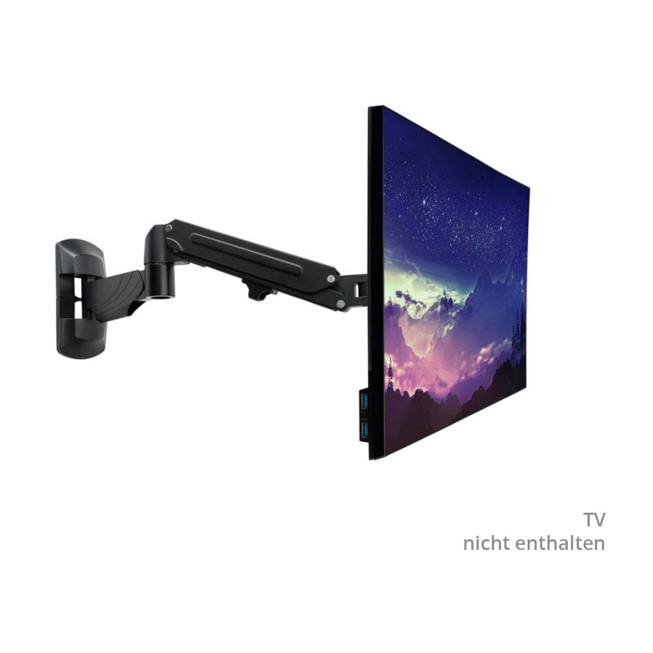 Lindy Display-Wandhalterung mit Gasdruckfeder (schwarz, für Monitore bis 81,3 cm (32"))