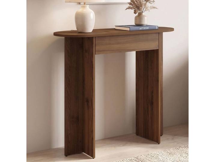 Console 1 tiroir ovale MARTHE noyer