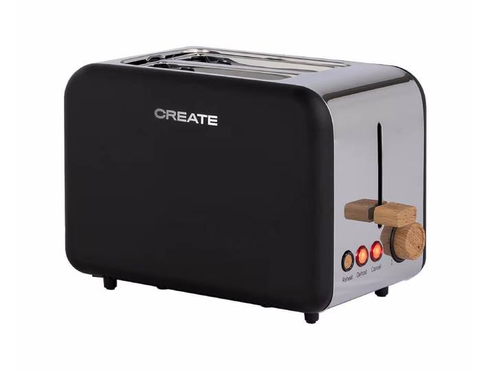 CREATE TOAST RETRO - Toaster für breite Scheiben – schwarz