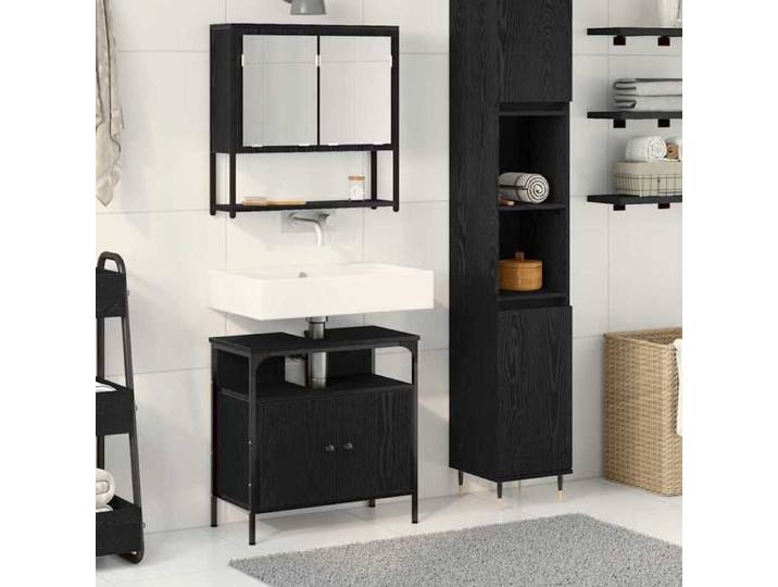 Noir - Ensembles de meuble - Ensemble de mobilier de salle de bain 2 pc Noir 60 x 30 x 60 cm 8096