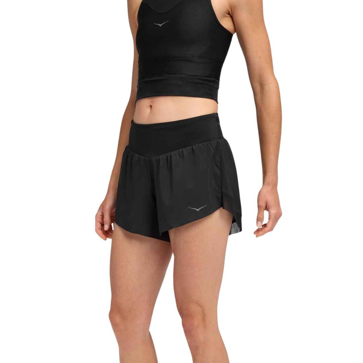 Calção Hoka Glide 4" Preto Feminino, Tamanho L Mulher
