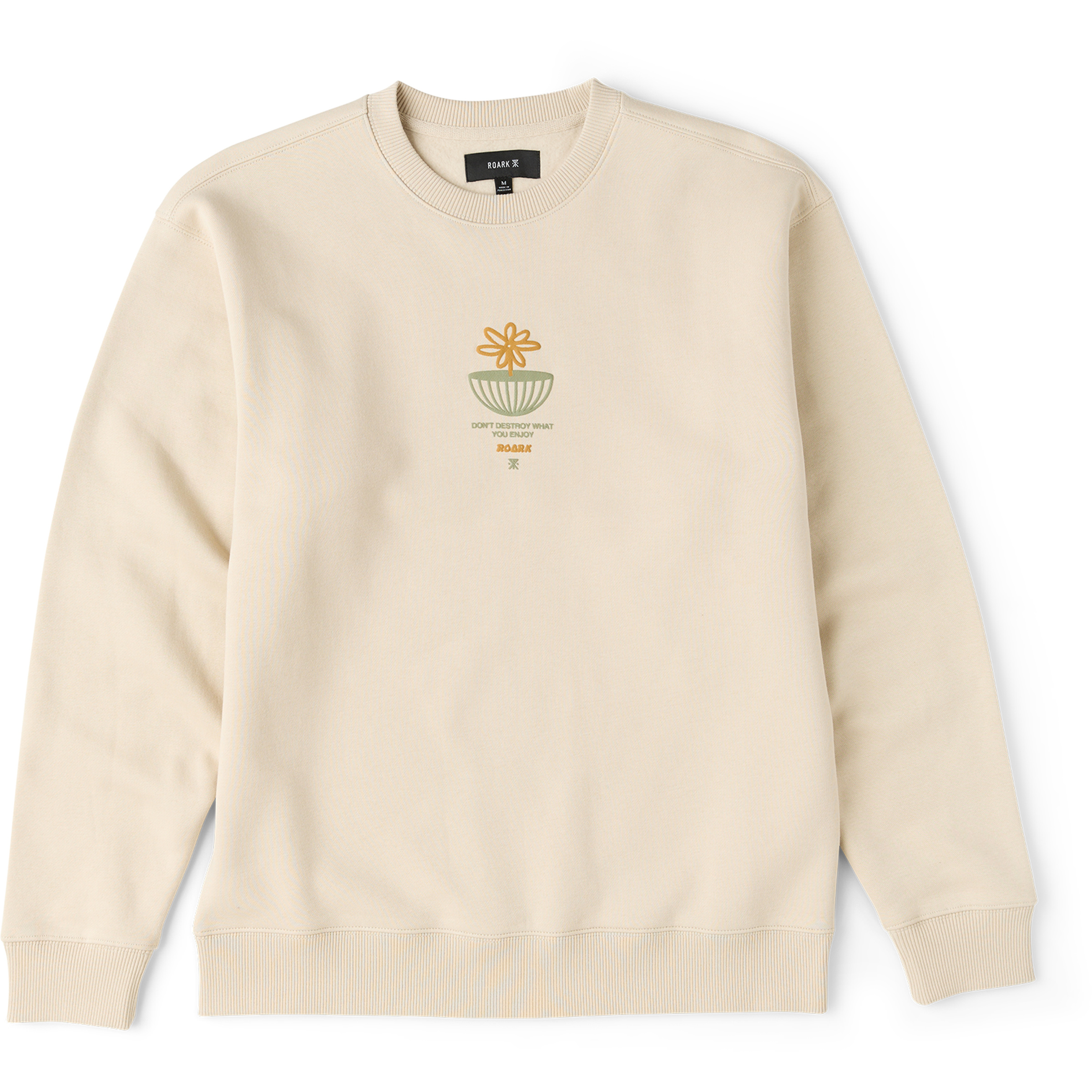 Roark Enjoy Globe Crew Herren Pullover beige Größe L Lifestyle Hautfreundlich