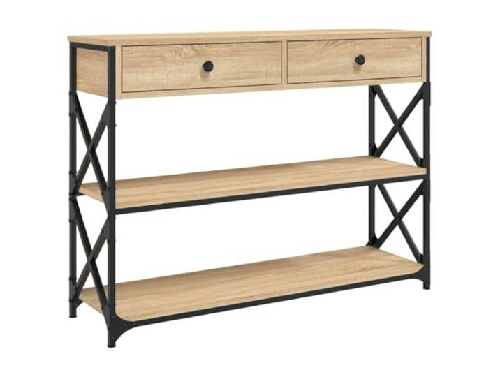 Heofavd Konsolentisch Sonoma-Eiche 100x28x75 cm Flurtisch Metall