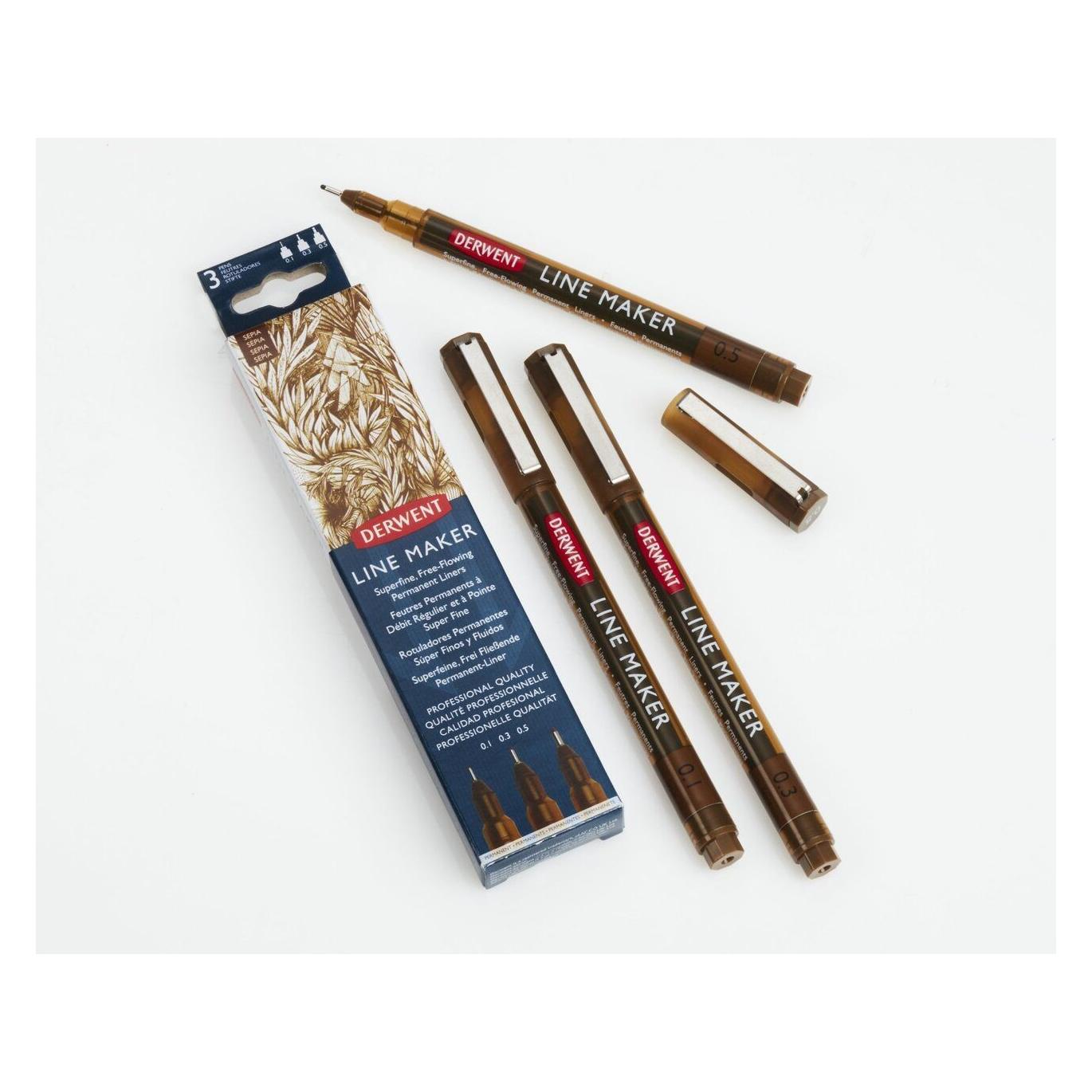 Derwent Line Maker Sepia 3 stk. (0,1 0,3 0,5) (3x) (603095)