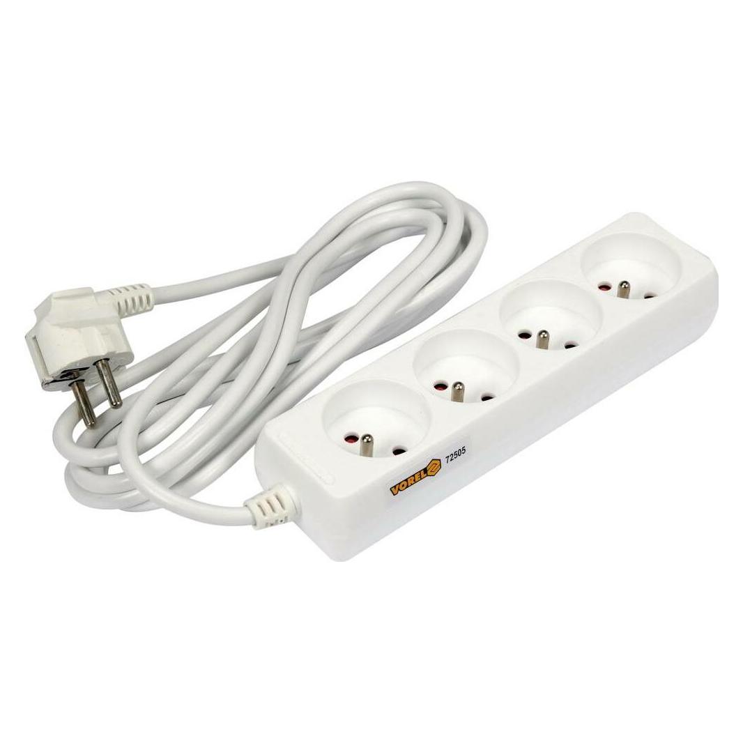 Toya Elektrisches Verlängerungskabel mit Erdung, 4 Steckdosen, 3 m, 72505 (4x, 3 m) (72505)