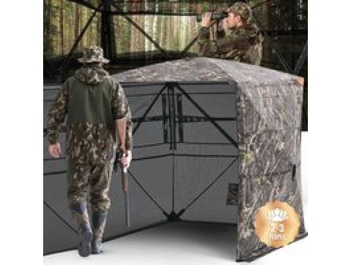 VEVOR Affût de Chasse Transparent pour 2-3 Personnes, Tente de Camouflage Portable avec Sac de Transport, Cache de Chasse à 360 Degrés, avec Porte Latérale Silencieuse et Fenêtre, pour Chasseur