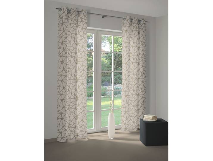 Vorhang WIRTH Lisburn Gr. 4, beige, B:132cm H:245cm, Polyester, Gardinen, Vorhang