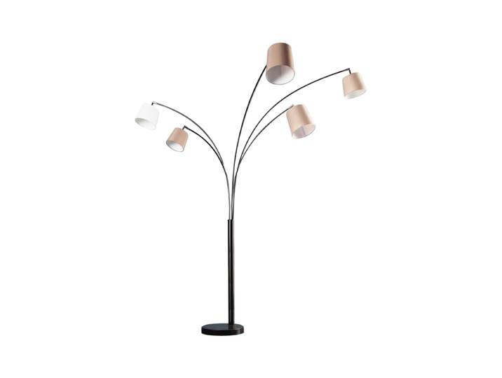 Flexible Design Stehlampe „Levels“ mit Marmorsockel Leinen Weiss/Beige/Braun Invicta Interiors