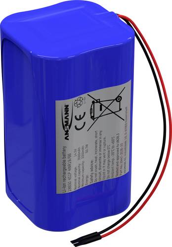 Ansmann 4S1P Akkupack 4x 18650 Kabel Li-Ion 14.4V 3500 mAh