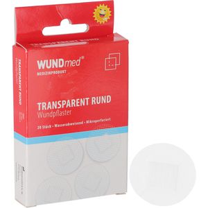 WUNDmed Pflaster Universal Transparent, 20 Strips, wasserfest, atmungsaktiv, Ø 2,5cm