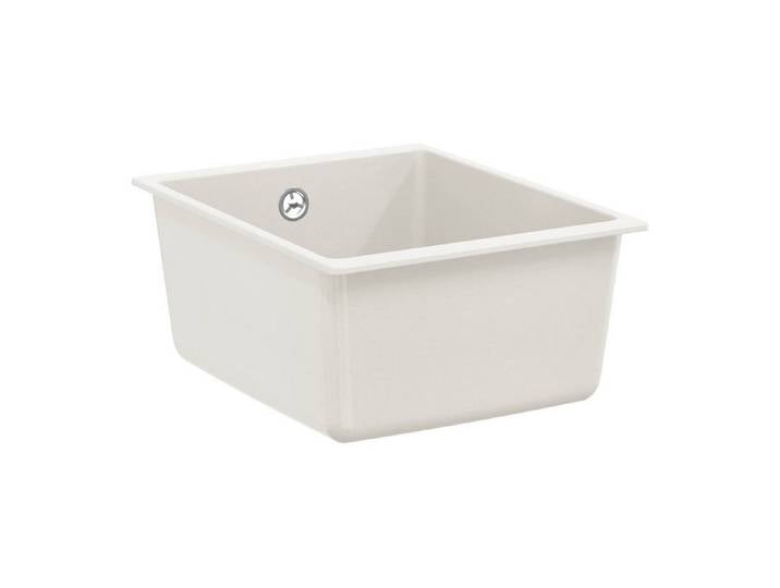 vidaXL Granitspüle Waschbecken 80% Quarz und 20% Harz 370 x 460 mm Weiß, Rechteckig, 5/370 cm, (1 St)