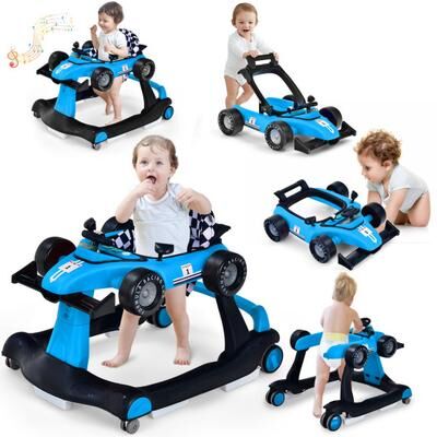 Costway 5-in-1 Baby Walker with Adjustable Height and Speed for Boys Girls 6-18 Months