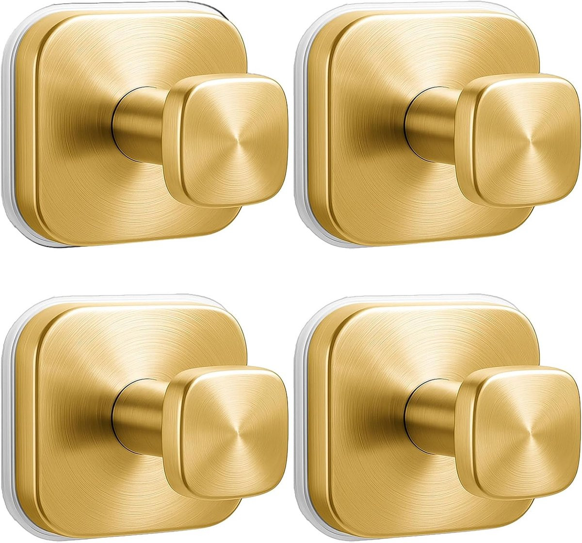 Cyslmuk Douchehaken met zuignap, 4-pack, Goud