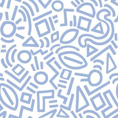 Aelfie Periwinkle Doodle Abstract Peel & Stick Wallpaper