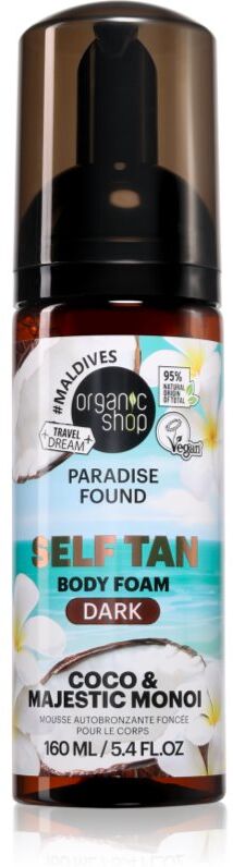 Organic Shop Paradise Found Coco & Majestic Monoi mousse corps avec effet auto-bronzant teinte Dark 160 ml