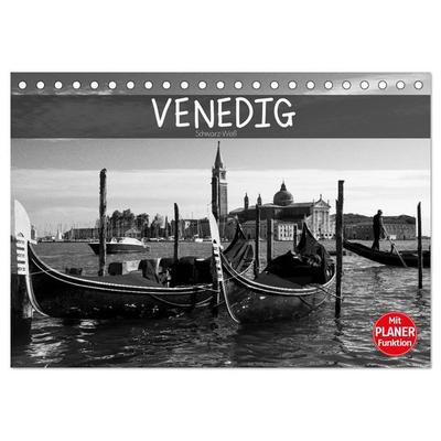 Venedig schwarz-weiß (Tischkalender 2026 DIN A5 quer), CALVENDO Monatskalender