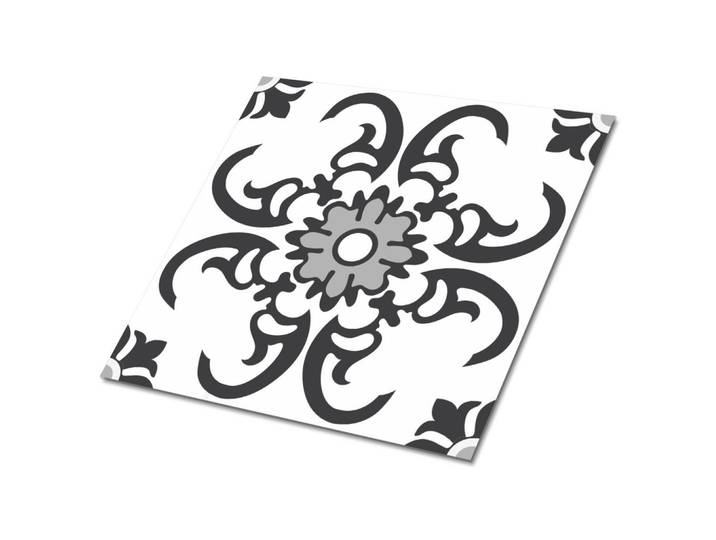 Tulup Selbstklebende Wandfliesen 9 Stück 30x30 cm - Arabischer Schmuck, Grau, Quadratisch, 30x1.6x30 cm, Tapeten & Wandverkleidungen, Wandtattoos & Sticker