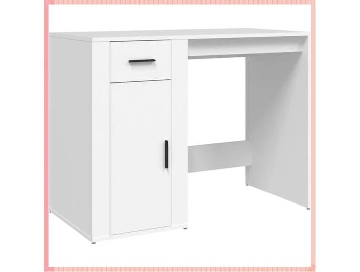 Bureau - Bois d'ingénierie - Rangement - Durable - Blanc - 100x49x75 cm - 1 tiroirs