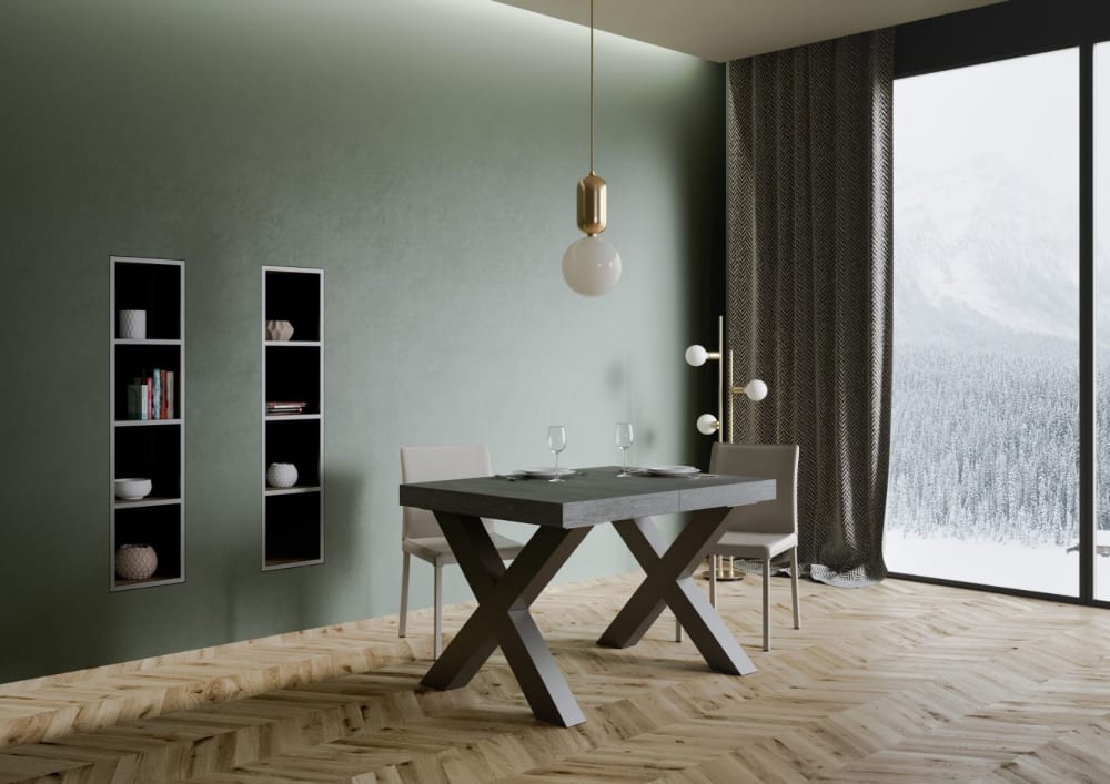 Itamoby Table extensible effet béton gris 90x130/234 cm Gris 130x77x90cm