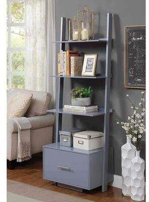 Convenience Concepts American Heritage Ladder Bookshelf with File Drawer