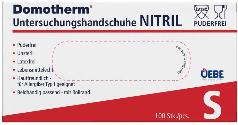Domotherm Untersuchungshandschuhe Nitril Unsteril Puderfrei S Bl