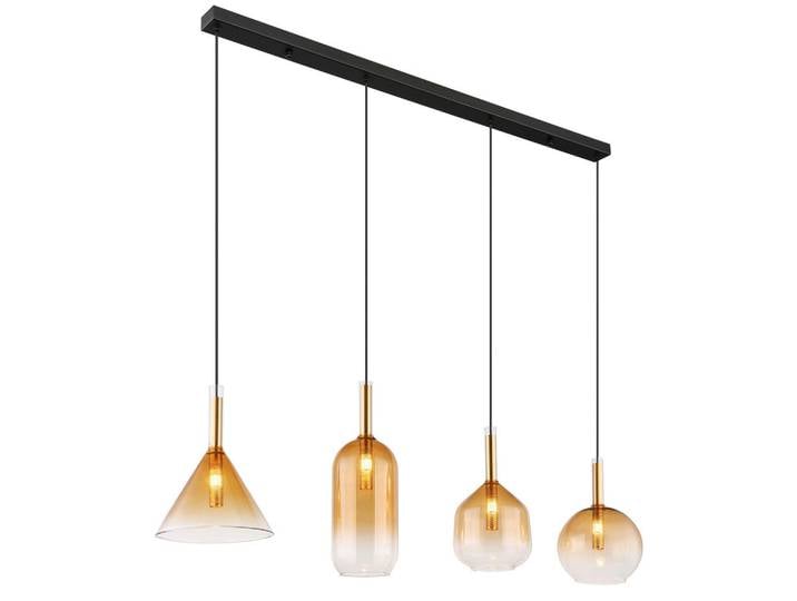 Globo Hängeleuchte, Klar, Schwarz, Messingfarben, Metall, Glas, 20x120x112 cm, Lampen & Leuchten, Innenbeleuchtung, Hängelampen, Pendelleuchte