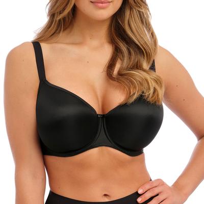 Plus Size Women's Smoothing Underwire Seamless Unlined Balcony Bra by Fantasie Lingerie in Black (Size 36 DD)