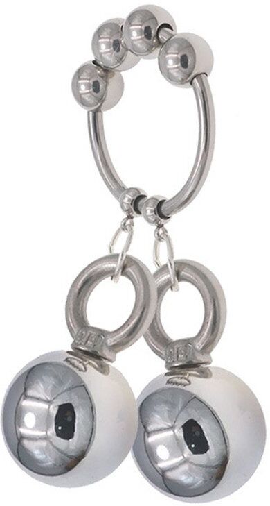 MenSteel Anneau en métal avec 2 boules Weight Hanger 160g