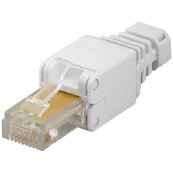 CAT 5e RJ45 Stecker UTP zur werkzeugfreien Montage mit Knickschutz