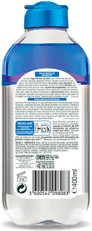 Garnier Kit removedor de maquiagem para olhos 2 em 1 SKINACTIVE, 2 x 125 ml