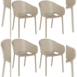 CLP 4er Set Stühle Sky Pro Kunststoff HBT: 81x54x50 cm taupe