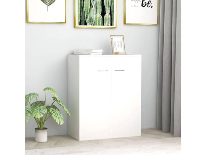 RJPLMFV Anrichte, weiß, 60 x 30 x 75 cm, Holz, Technik 2 Fächer, Aufbewahrung für Bücher, Couchtisch oder Seitenschrank, einfache Reinigung