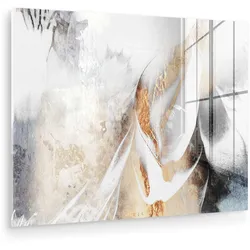 ACRYLGLASBILD Luxus - Abstrakt - Gold - Weiß 80x60 cm