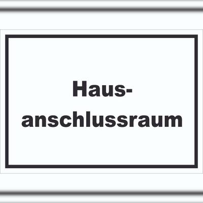 HB-Druck Hausanschlussraum Schild mit Text HAR waagerecht A2 Rückseite selbstklebend
