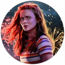 Essbares Papier „Stranger Things“ Sadie mit Feuerwerk, 19,5 cm