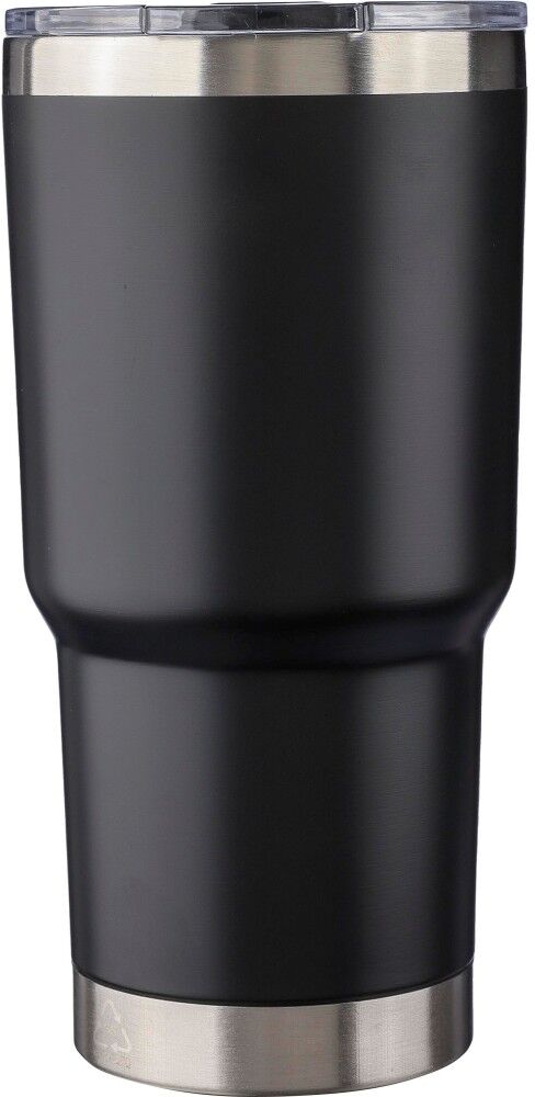 Mug isotherme personnalisé en acier inoxydable recyclé Arnold noir