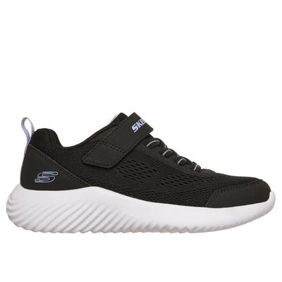 Sneaker SKECHERS "BOUNDER", Mädchen, Gr. 28, blau (schwarz), Textil, Basic, Schuhe Sneaker, Klettschuh, Größenschablone zum Download, maschinenwaschbar